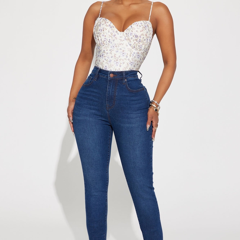 Fashion Nova Blue High-Waisted Jeans